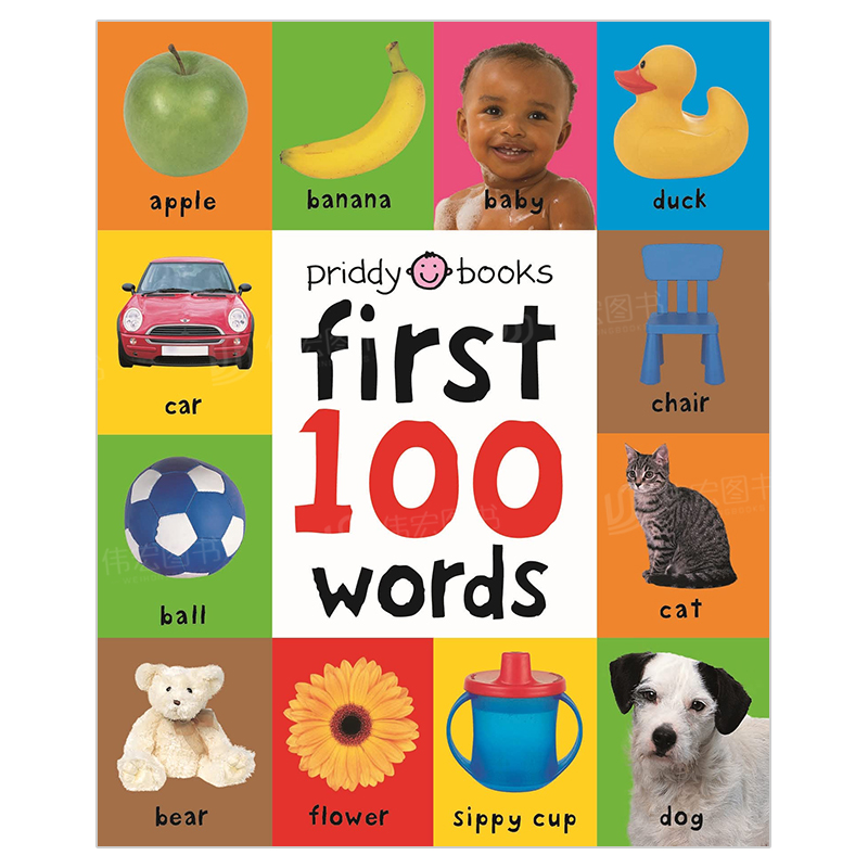 【预 售】初学100个单词英文儿童绘本知识百科First 100 WordsPriddy Books US出版Priddy进口原版外版书籍 书籍/杂志/报纸 儿童读物原版书 原图主图