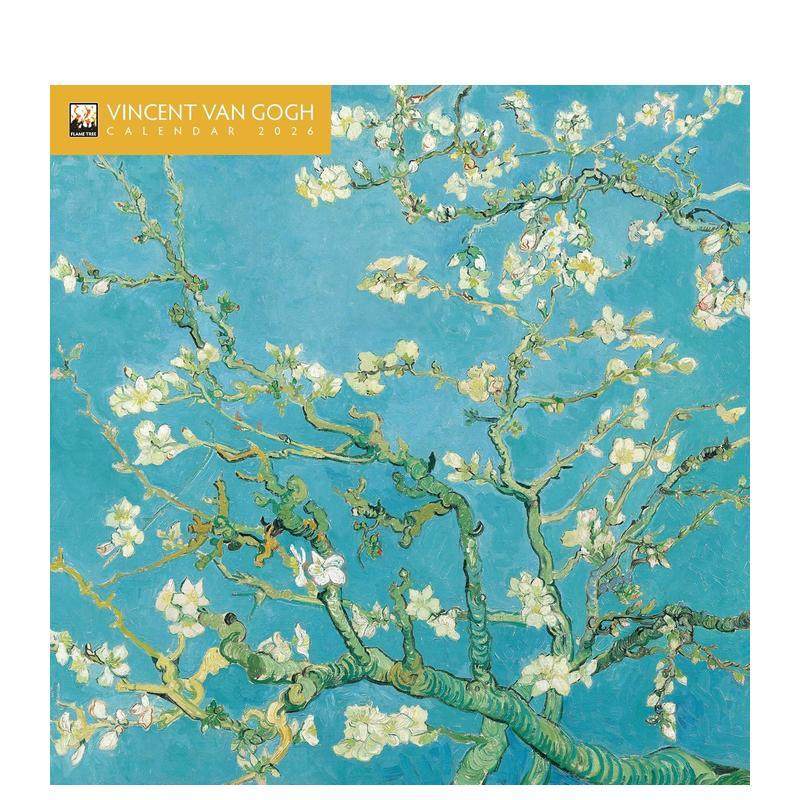 【预售】【Flame Tree】文森特梵高 2026年迷你挂历艺术日历Vincent van Gogh Mini Wall Calendar 2026英文文创进口原版97818356