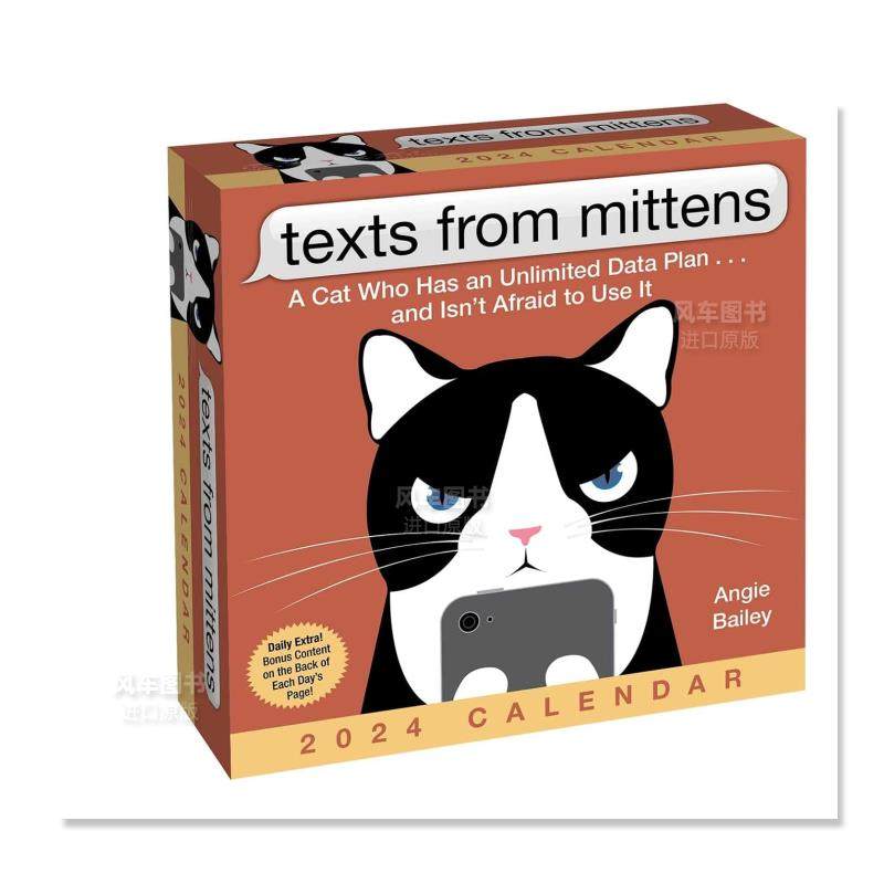 【预售】来自猫咪米腾斯的短信：2024年逐日日历Texts from Mittens the Cat 2024 Day-to-Day Calendar日历原版图书进口外版书