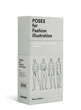 【现货】给设计师的100张时尚姿势卡片男士版Poses for Fashion Illustration-Mens Edition英文时尚设计师品牌Fashionary盒装Fas