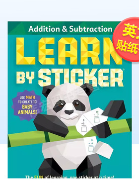 【预售】通过贴纸学习加法和减法Learn by Sticker Addition and Subtraction英文儿童绘本知识百科6-9岁平装进口原版书Workman