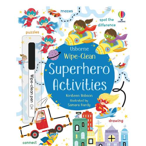 【现货】【可擦】英雄活动英文儿童趣味进口原版书平装【Wipe-Clean】Superhero Activities Kirsteen Robson著Usborne child