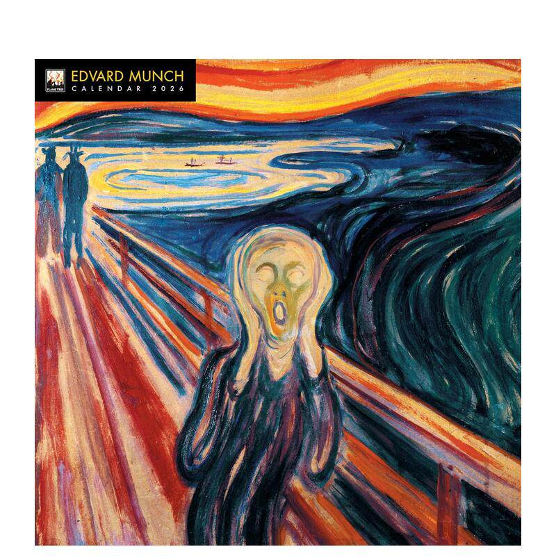 【现货】爱德华蒙克 2026年挂历 艺术日历 Edvard Munch Wall Calendar 2026 英文文创日历日历Flame Tree进口原版书9781835623497
