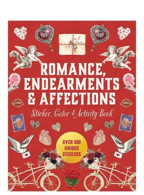 【预售】浪漫亲昵和情愫贴纸涂色和活动书Romance， Endearments & Affections Sticker英文生活综合Editors of Chartwell BooksCh