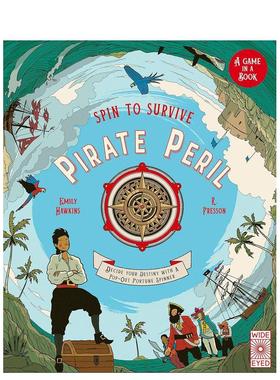 【预售】命运转盘海盗危局【Spin to Survive】Pirate Peril英文儿童绘本IP系列Emily Hawkins精装Wide Eyed Editions进口原版书