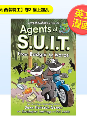 【预售】【调查员 西装特工】卷2 獾上加乱精装InvestiGators英文儿童漫画John Patrick Green精装first second9-12岁进口原版书9