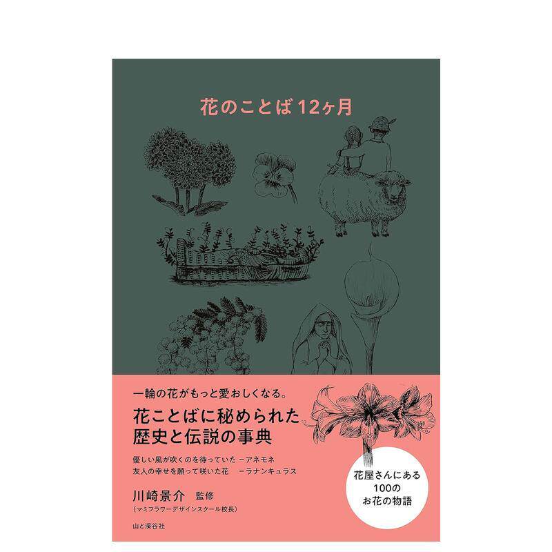 【现货】12月花语日文园艺与景观设计川崎 景介山と渓谷社进口原版书9784635580427花のことば12ヶ月