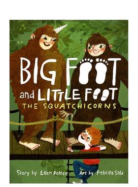 【预售】【大脚和小脚 3】鱿鱼The Squatchicorns Big Foot and Little Foot #3英文青少年读物3-6岁简装Ellen Potter and Felici