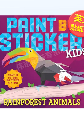 【预售】贴纸儿童画雨林动物Paint by Sticker Kids Rainforest Animals英文儿童趣味1-3岁平装进口原版书WORKMAN PUBLISHING Wo