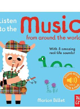 【现货】【我的声音启蒙书】世界各地的音乐【Listen to the】Music from Around the World英文儿童趣味3-6岁纸板书Marion Bille