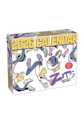 【预售】青春痘2026年全彩漫画日历Zits 2026 Day-To-Day Calendar英文文创日历日历进口原版书ScottJerryAndrewsMcMeelPublishin