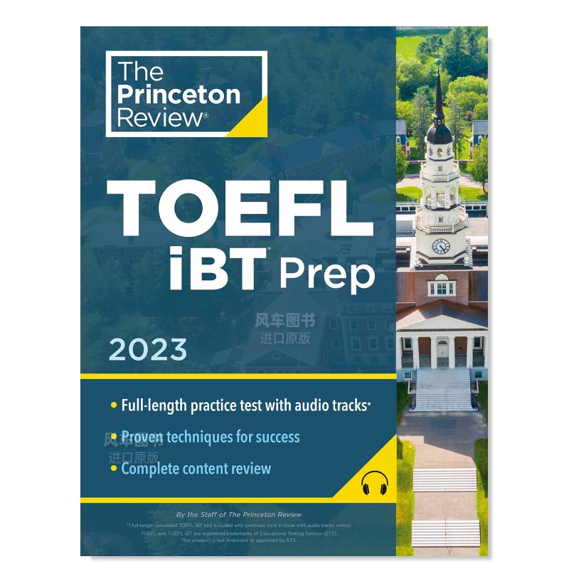 【预售】新版普林斯顿托福考试iBT备考2023年含听力音频 Princeton Review TOEFL iBT Prep 2023大学入学考试美国高考英文版