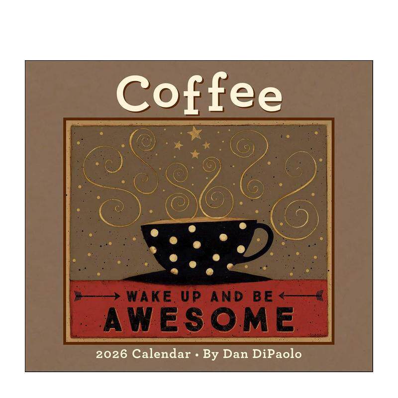 【现货】咖啡2026年豪华挂历Coffee 2026 Deluxe Wall Calendar英文文创日历挂历进口原版书DiPaoloDanAndrewsMcMeelPublishing97