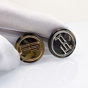 高档金属双拼有脚大衣风衣纽扣男羊绒西服扣咖啡色毛衣开衫钮扣女