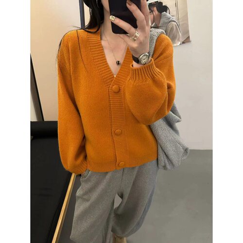 2026新款早秋女宽松针织开衫