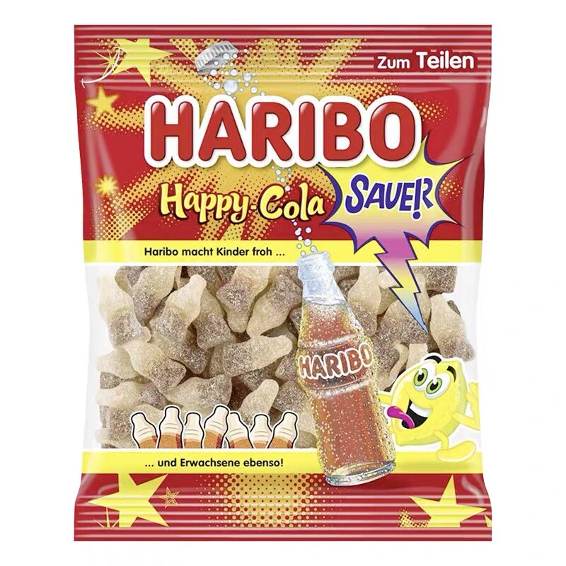 香港代购进口德国哈瑞宝Haribo纽扣糖混合水果软糖Q弹有嚼劲150g