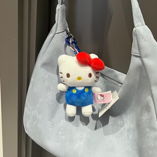 【正版防伪】hellokitty凯蒂猫经典站姿kt毛绒公仔包挂件经典蓝色