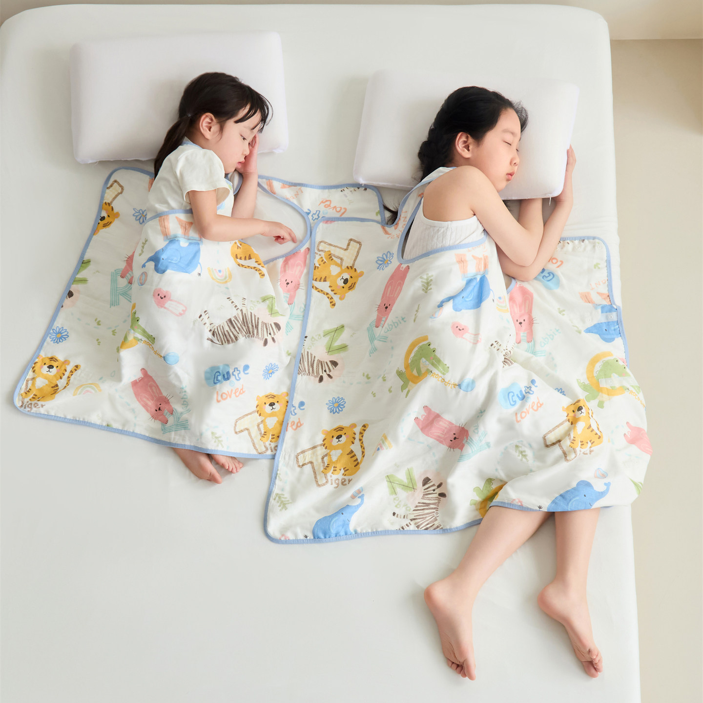 全棉纱布护肚防踢被子夏被盖毯睡袋婴儿童空调被宝宝幼儿园夏凉被