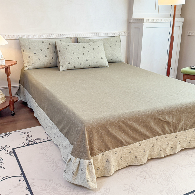 床单单件单人学生宿舍水洗棉磨毛被单枕套三件套2025新款四季通用