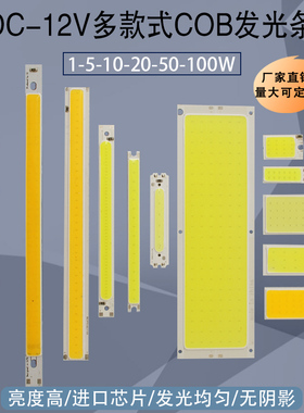 12vled长条cob3W5W10W正长方形灯珠12V照明COB灯板高亮光源硬灯条