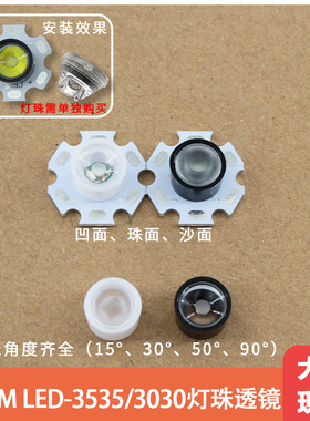 3535XPE LED聚光透镜11mm超小聚光镜光面10度30度珠面雾面射灯透