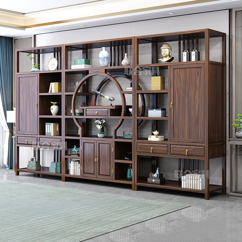 博古架新中式博古架实木多宝阁