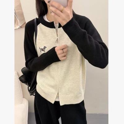 秋冬女士加厚拉链毛衣针织开衫外套女2025新款独特漂亮早秋上衣