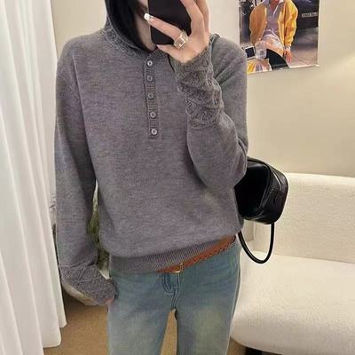 超好看连帽衫毛衣女秋冬2026新款韩系宽松针织衫加厚内搭打底上衣