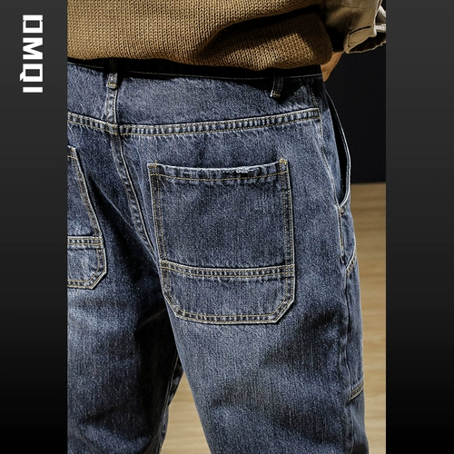 Ретро прямые свободные джинсы, штаны, осенние, в американском стиле, оверсайз, большой размер