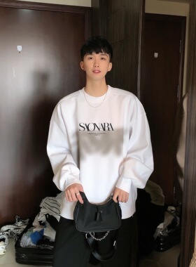 陈大富2021休闲假日套头卫衣男宽松ins 风韩版长袖上衣男女情侣潮