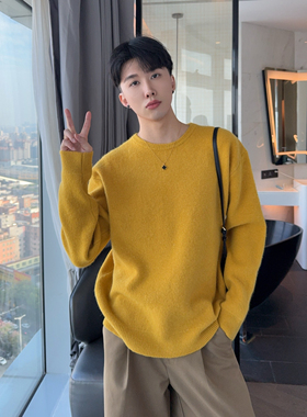 陈大富纯色软糯内搭针织衫男女秋冬宽松慵懒风亲肤百搭巨显白上衣