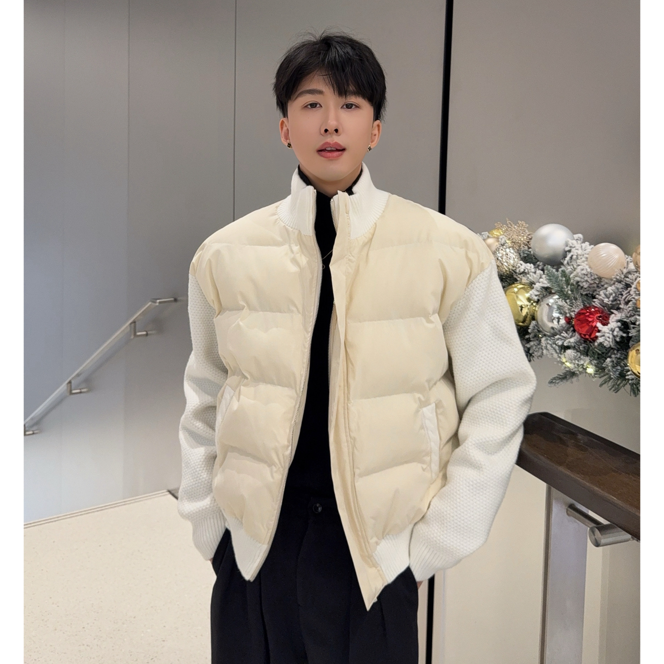 陈大富华夫格螺纹拼接排骨棉服男士冬季宽松保暖短款立领棉衣外套,男装,棉衣,淘宝优惠券,粉丝福利购,淘宝优惠卷