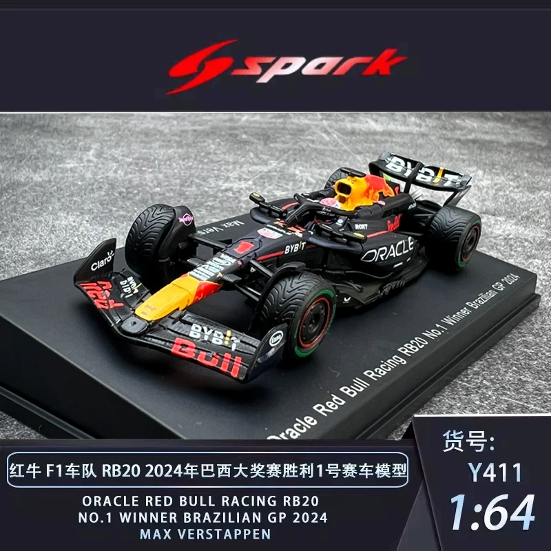 Spark 1:64 红牛F1 RB20 2024巴西大奖赛胜利1号维斯塔潘赛车模型