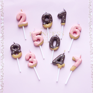 ins巧克力草莓数字蜡烛摆件插卡儿童成人生日布置派对蛋糕烘焙用