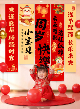 2026年新款蛇宝挂布条幅红色背景装饰布置氛围感生日宴会庆典用品