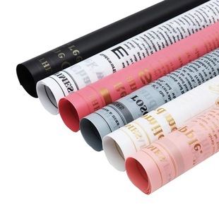 草本植物雾面纸诺莎纸鲜花防水英文韩素纸花艺礼品包装花店包花纸