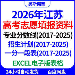 2026江苏高考志愿填报招生计划专业录取分数线投档线一分一段表格