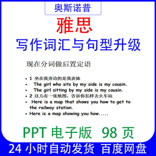 IELTS雅思写作词汇与句型升级课件ppt98页电子版可编辑