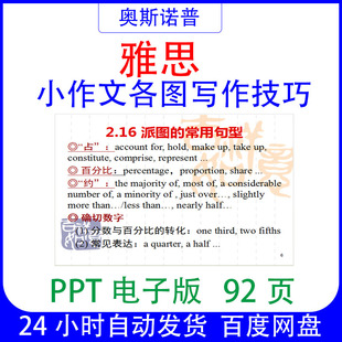 IELTS雅思小作文各图写作技巧课件ppt92页电子版可编辑