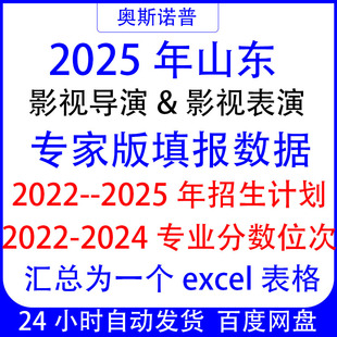 2025年山东艺术戏剧影视导演表演专家版填报数据招生计划分数位次