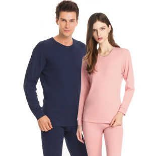 清仓内衣男纯棉舒适圆领大码中老年长袖全棉薄秋衣秋裤保暖套装女