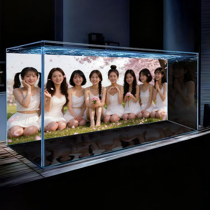新款美女鱼缸背景贴纸风景高清粘贴壁纸贴纸内外贴水族箱装饰造景