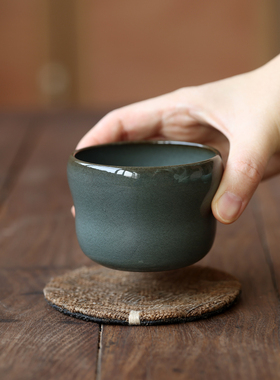 挑tea｜龙泉青瓷陈卫武黑美人高端主人杯品杯茶杯盖碗茶具纯手工