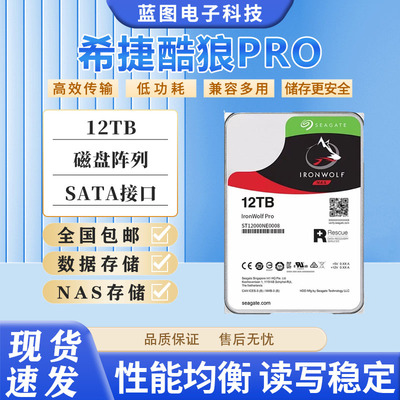 Seagate/希捷 ST12000NE0008 12tb酷狼pro机械硬盘12t网络存储NAS