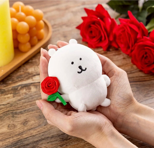 现货日本自嘲熊玫瑰熊爱心熊玫瑰自嘲熊手拿玫瑰熊送礼娃娃送女友
