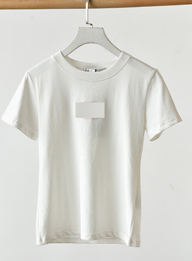 白色短袖T恤夏字母印花圆领百搭休闲上衣清纯系  莉3319  B3-2