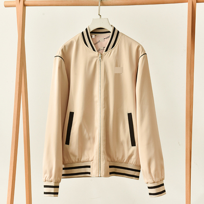 针织棒球领休闲百搭夹克外套 霞60201 X3-4