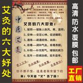 艾灸 六大好处中医推拿面部美容养生脊椎针灸保健挂图拔罐海报