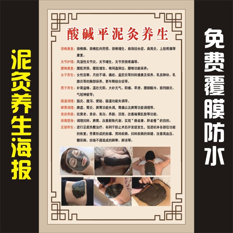 包邮 中医美容生物电DDS酸碱平泥灸养生挂图海报宣传画墙贴装饰画