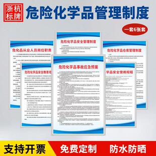 危险化学品安全管理制度从业员岗位职责危化品事故应急预案标识牌